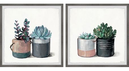 Marmont Hill Succulent Planters Diptych- Wall decor, Picture frames
