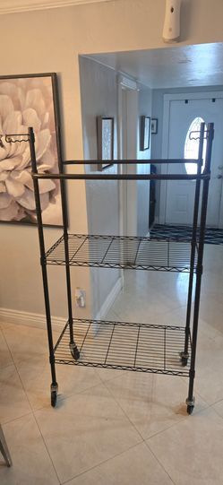 Metal rack with wheels