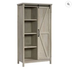 Better Homes & Gardens Modern Farmhouse Bookcase Storage Cabinet, Rustic White Finish 66 inch  