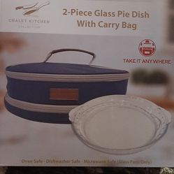 2-Piece Glass Pie Dish With Carry Bag