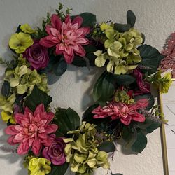 Floral Wreath Measures Approx 21 In 