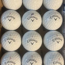 12 Callaway Chrome Soft (2024) White Golf Balls 5/4a Lot D175