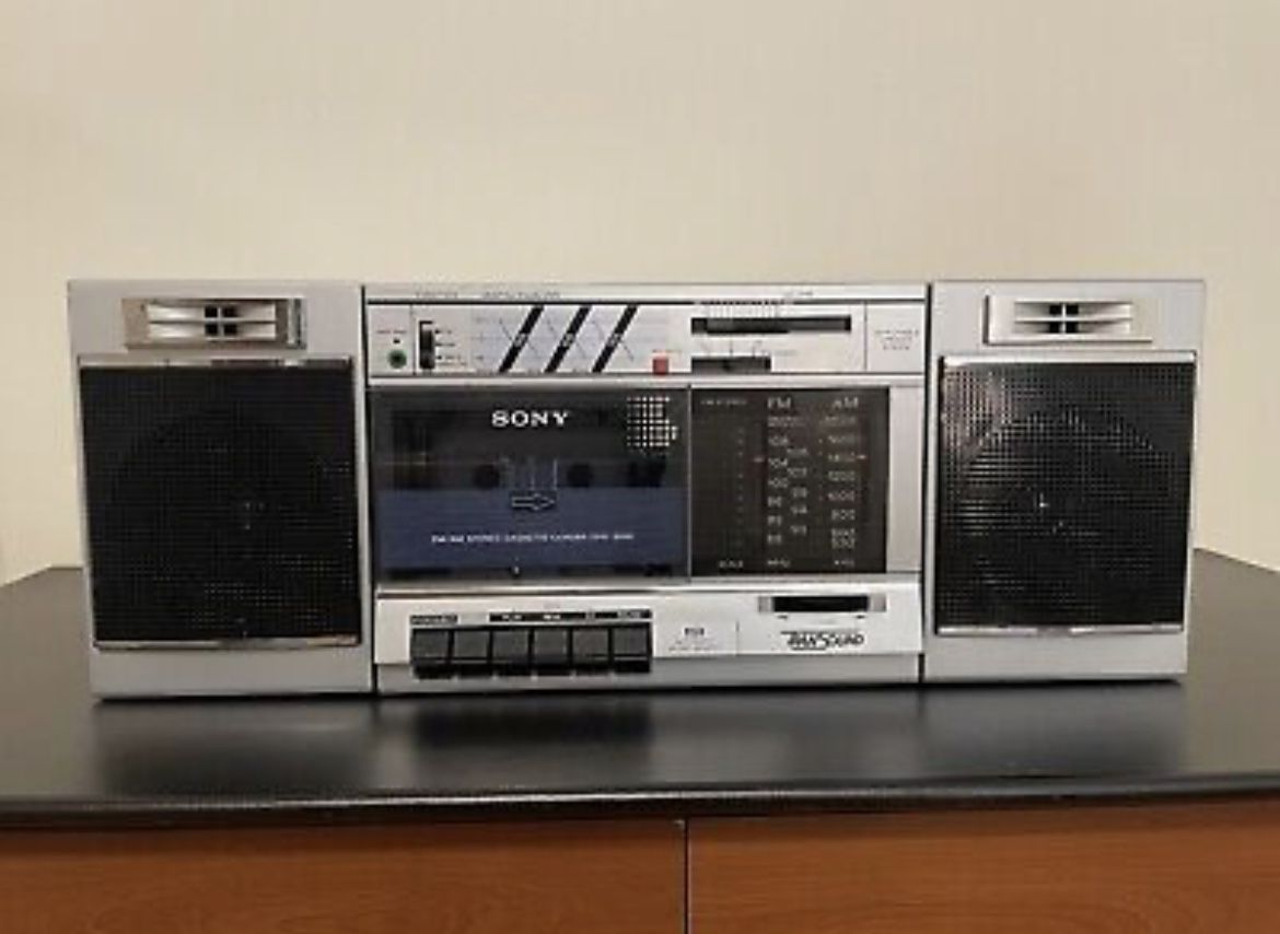 80s Sony Boombox Cassette Player And Radio