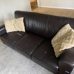Brown Leather Couch