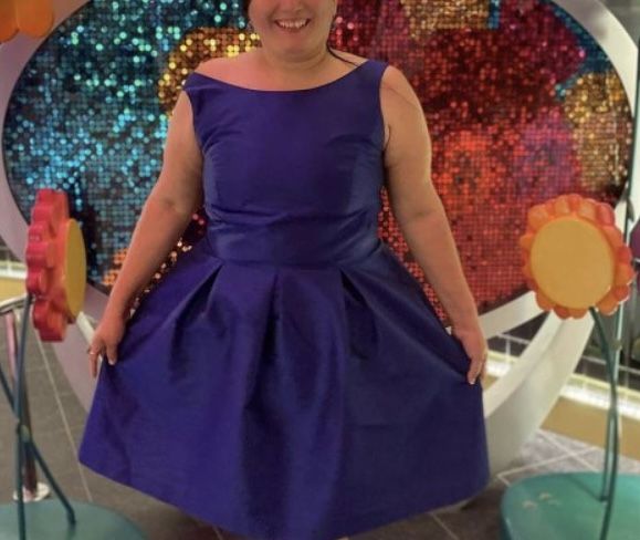 #217 Ladies Size 22 Alfred Sung Blue Dress