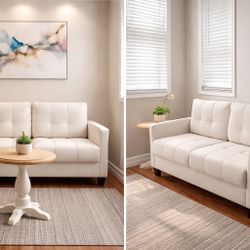 Elegant Modern White Loveseat – Bright, Clean & Stylish
