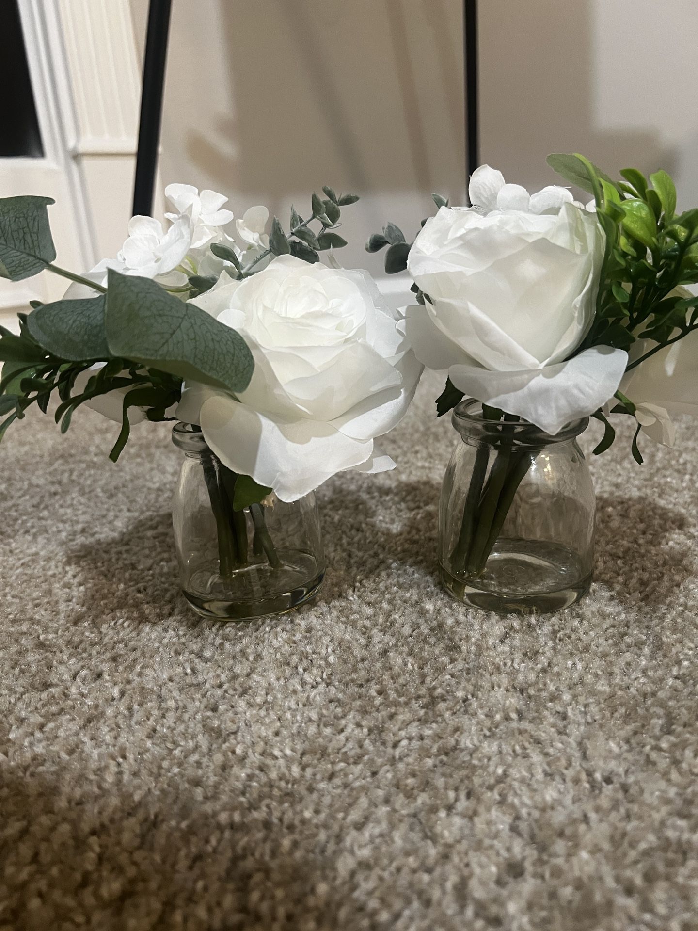 Two White Flowers W/ Vase