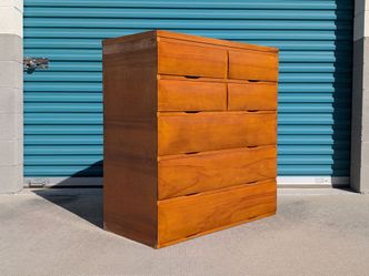 Vintage Mid Century Modern Highboy Dresser by Morris, c1950s