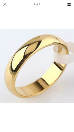 4.5mm Plain Gold Stainless Steel Ring