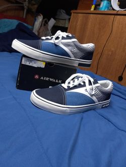 Airwalk Skate Blue Checker Shoes Size 11 12