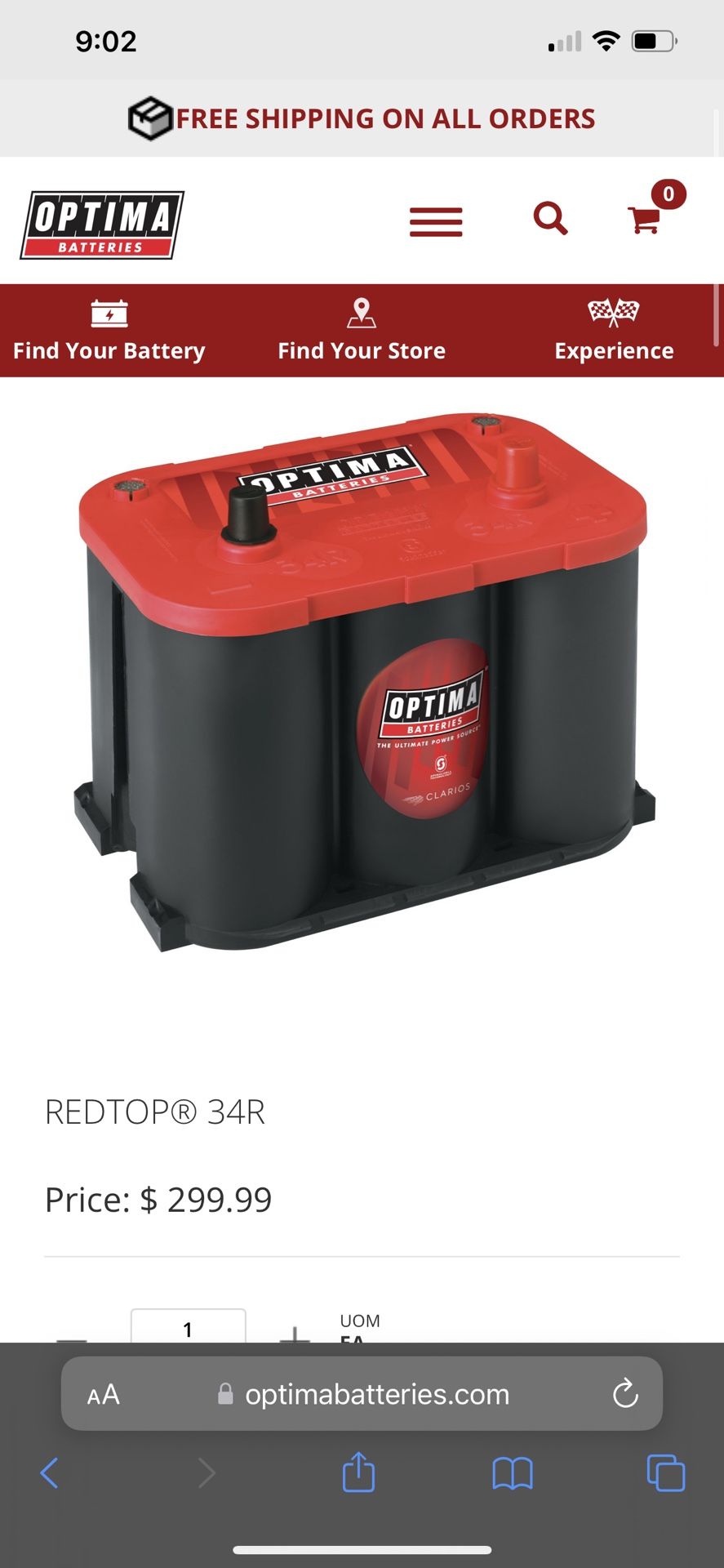 OPTIMA RED TOP CAR TRUCK BATTERY for Sale in Dallas, TX OfferUp