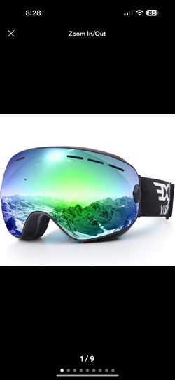 Ski Goggles Men Women Youth, Anti Fog OTG Winter Snow Goggles Spherical Detachable