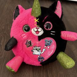 Zuru Rainbocorns  Monstercorn Surprise Plush Toy. Pink & Black Unicorn-Cat
