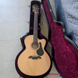 Alvarez AJ80CE 12-String Jumbo Acoustic-Electric Guitar w/ Hard Case