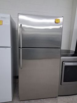 Ge stainless steel top and bottom fridge