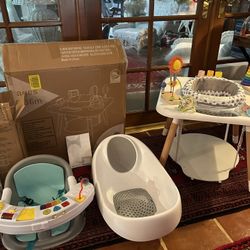  Nanas Like New Activity Center Wood Pieces-Activity Booster Seat- White Tub