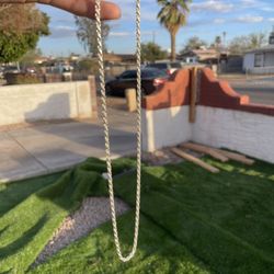 925 Silver/Plata Solid Rope Chain 24inches