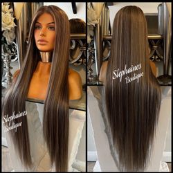 Human Hair Blended Lace Front wig 
