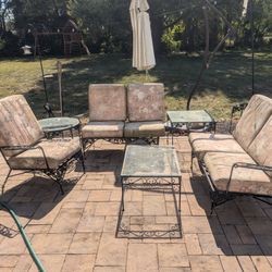 Patio Set 2 Loveseats 1 Chair 4 Tables