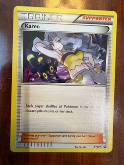 Pokemon Karen XY177 Black Star Promo Non-Holo Trainer Feat. Umbreon! NM 💫