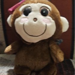 VALENTINES  DAY  CUTE BROWN  MONKEY  PLUSH ANIMAL  TOY  