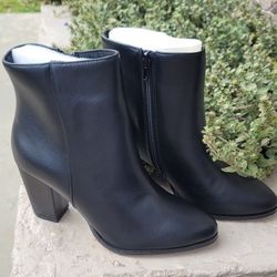 Chunky Block Heel Ankle Booties