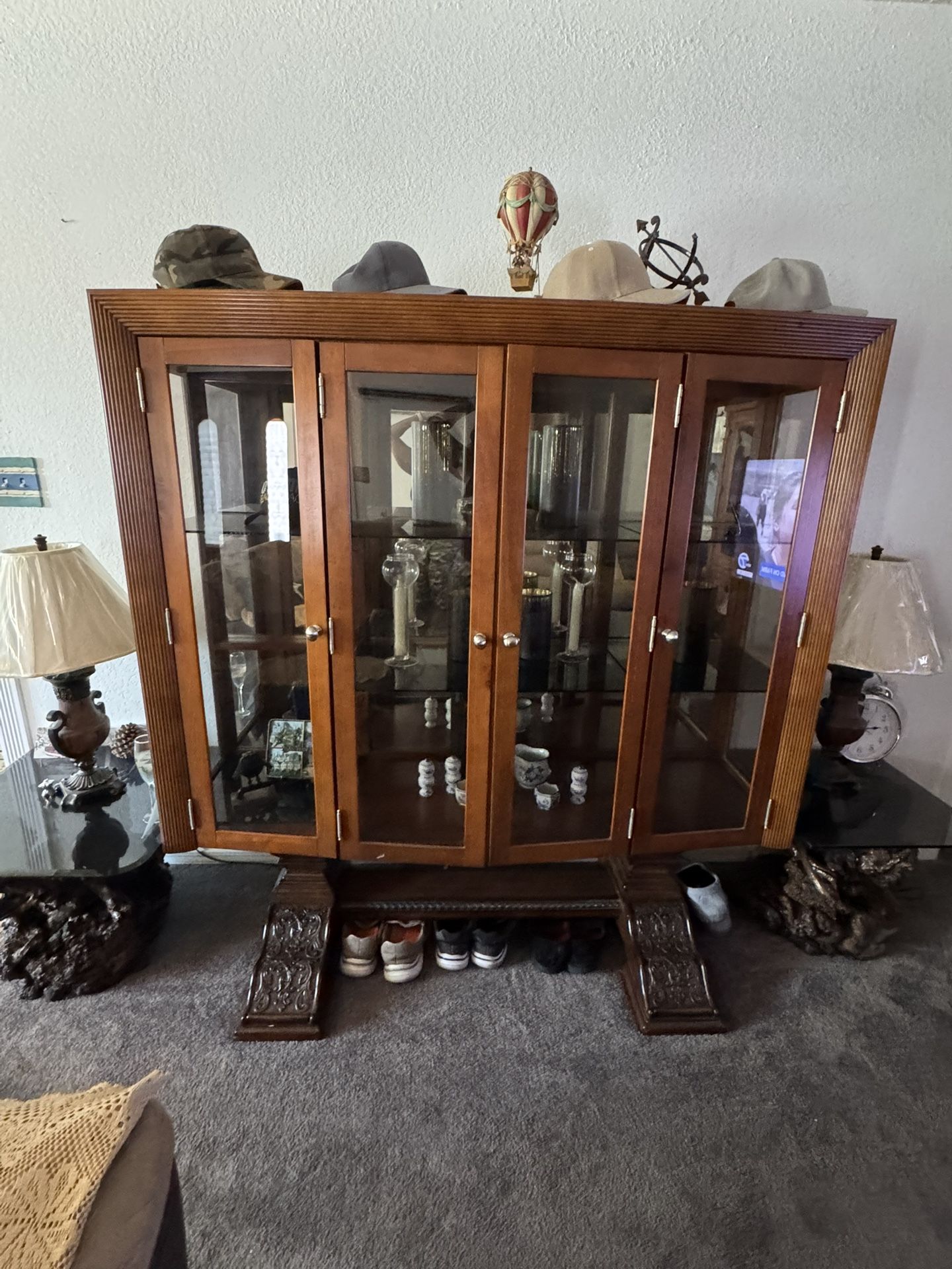 Wood/Glass Curio Cabinet