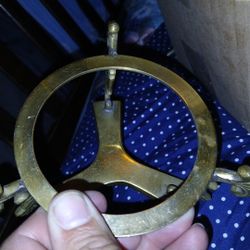 4 1/4×3 1/2 . Vintage Ornate brass Plant Stand