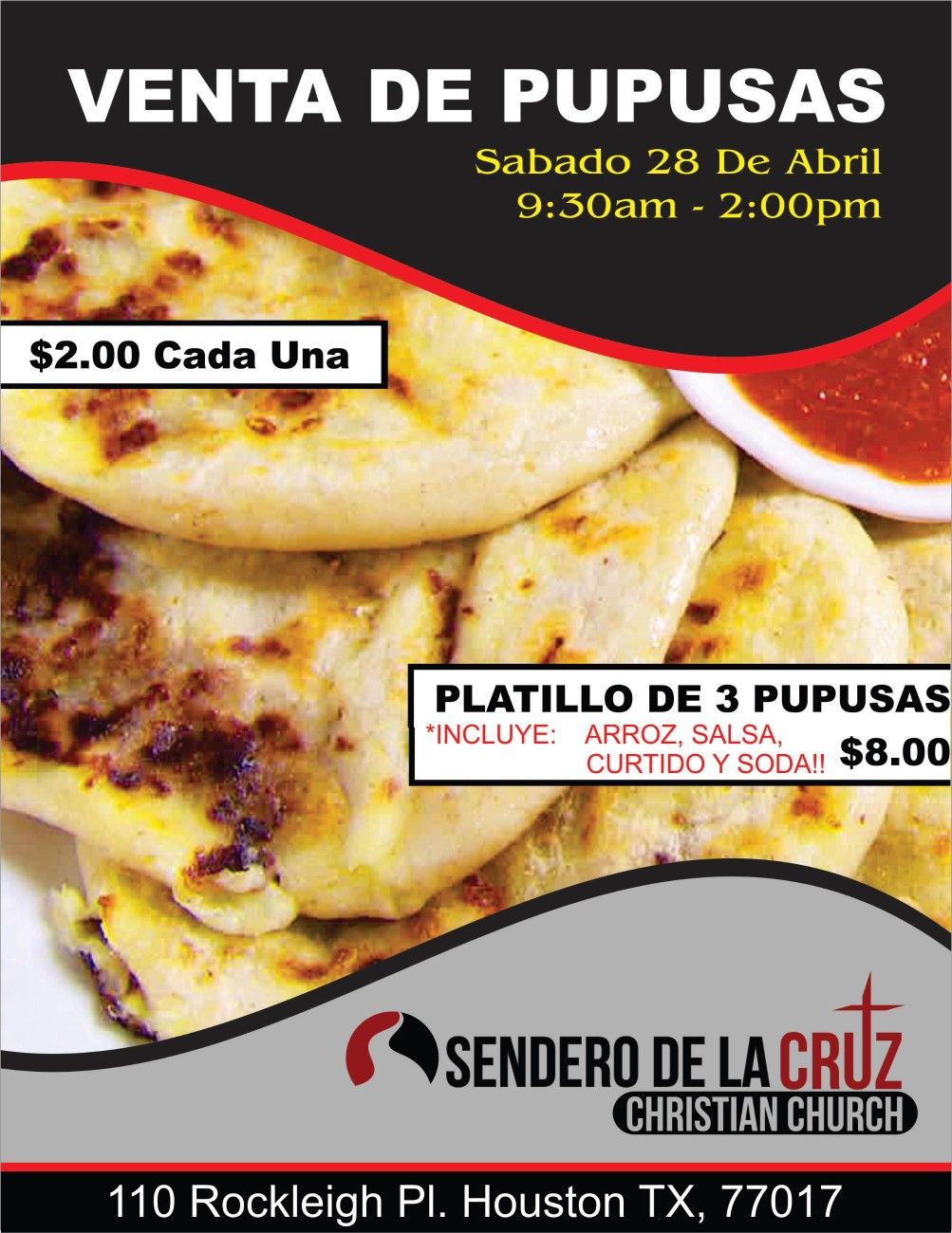 Venta de pupusas a beneficio!