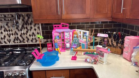Multiple Barbie Play Sets