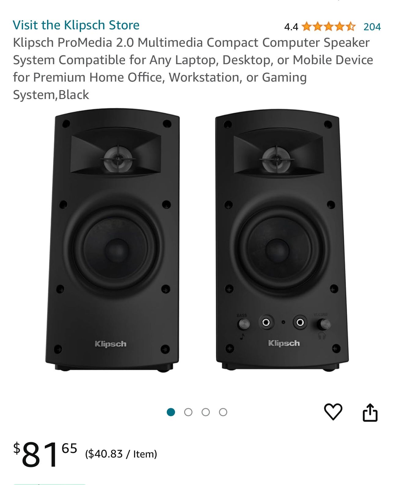 $80 - NEW + UNOPENED - Klipsch Bluetooth ProMedia 2.0 Computer Speaker System 