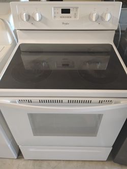 White Whirlpool Glass Top Stove 