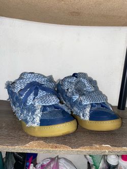 Lanvin Blue Curb Denim sneakers for $200