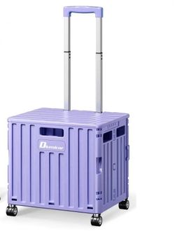 New -Folding Utility Cart with Lid, Portable Rolling Crate Handcart Collapsible Shopping Trolley,