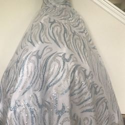 white And Blue Quincenera Dress