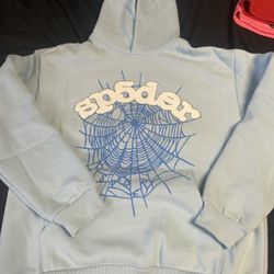Blue Rhine Stone Sp5der Hoodie 