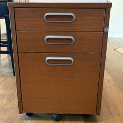 IKEA Wood File Cabinet (3 Drawer On Wheels)