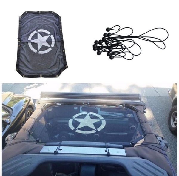 cartaoo Sunshade Mesh UV Protection Bikini Top Cover Net 2007-2017 Jeep Wrangler JK JKU 2-Door 4-Door