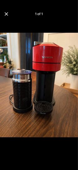 Nespresso Vertuo Next + Aeroccino Milk Frother – Cherry Red