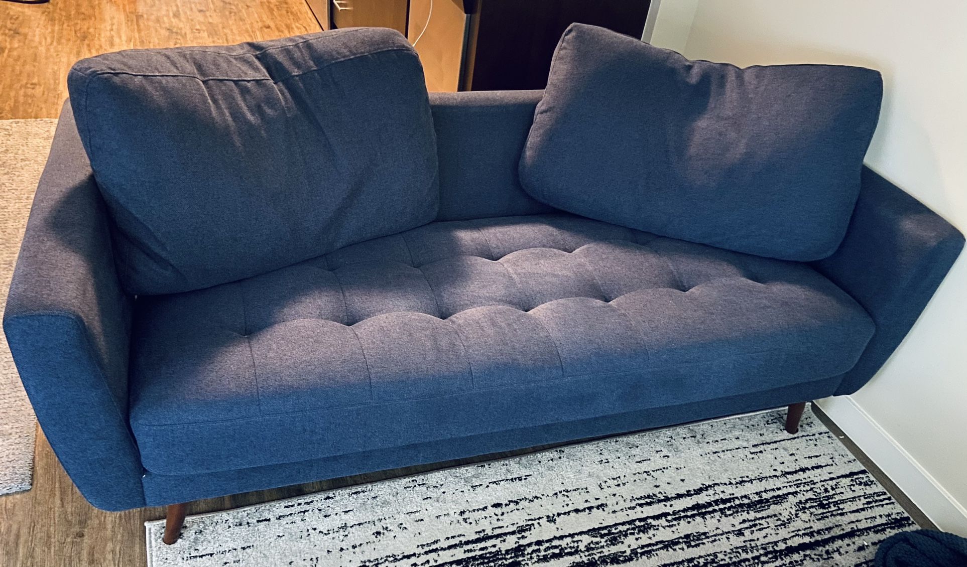 [SEMI NEW] Navy Blue Fabric Sofa 🛋️ 