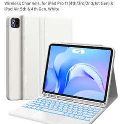 CHESONA iPad Air 11” Case with Keyboard – 7-Color Backlight, Multi-Touch Trackpad, 2 Wireless Channe