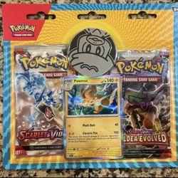 Pokémon 2 Blister Pack & Coin w/Promo Card (Scarlett & Violet & Paldea Evolved)