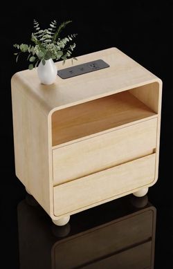 ⭐️NEW⭐️ NightStand with Charge Ports Wood