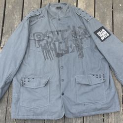 Blac Label Kill Your Idols Studded Military Jacket Punk Y2K Button Up