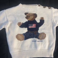 Ralph Lauren Teddy Bear Sweater Size 12-24 months 