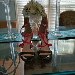Pink & black Stiletto Heels