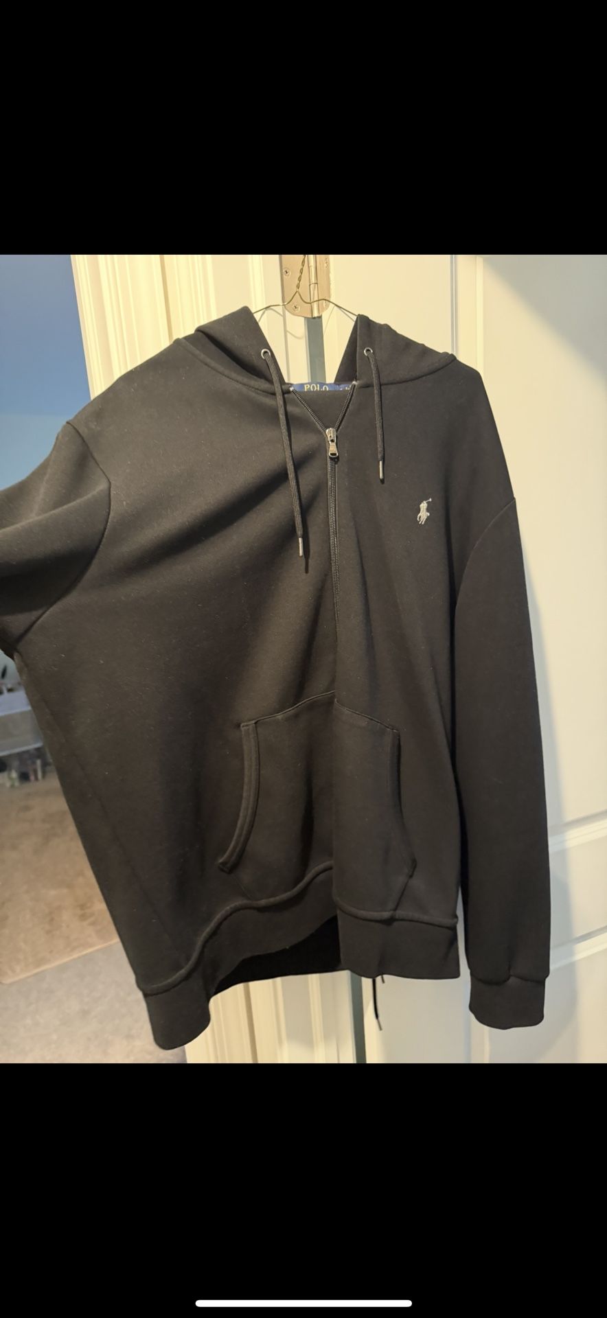 Men's Ralph Lauren Two-Piece Sweatsuit In Black With Gray Horse
