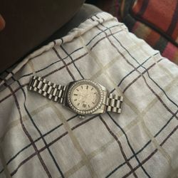Rolex, 18 Karat Silver With Diamonds, Pj9
