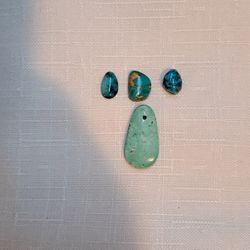 3 Bisbee Turquoise Cabochons + 1 Extra 