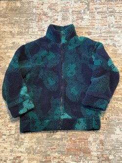 XL Louis Vuitton Monogram Camo Fleece Zip-Up Jacket